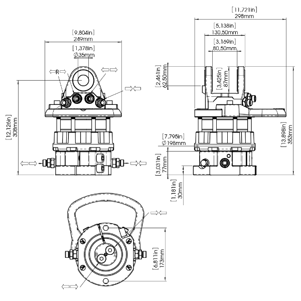 ICM R7CFS Hydraulic Rotator
