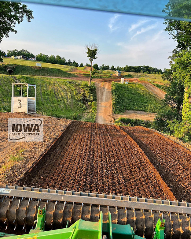 Single Pass Power Harrow for Race Track